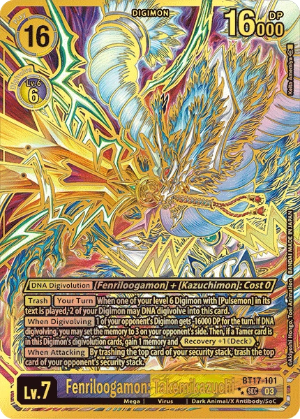 Digimon Card Game Sammelkarte BT17-101 Fenriloogamon: Takemikazuchi alternatives Artwork 2