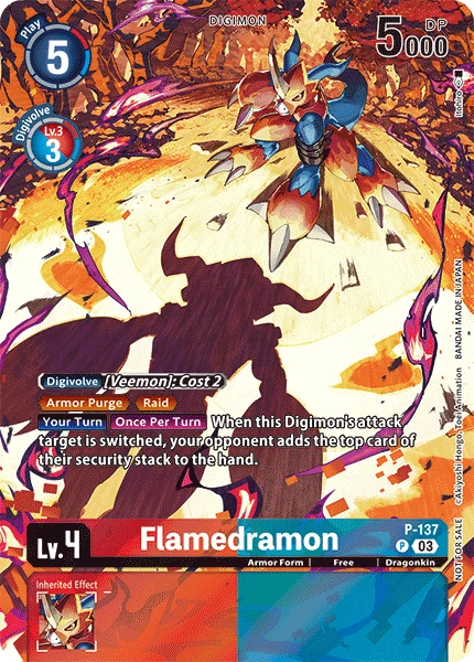 Digimon Card Game Sammelkarte P-137 Flamedramon