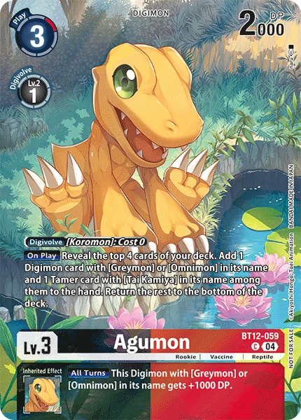 Digimon Card Game Sammelkarte BT12-059 Agumon alternatives Artwork 2