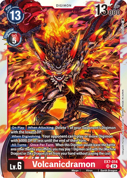 Digimon Card Game Sammelkarte EX7-014 Volcanicdramon