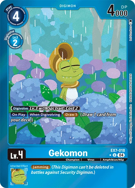 Digimon Card Game Sammelkarte EX7-018 Gekomon alternatives Artwork 1