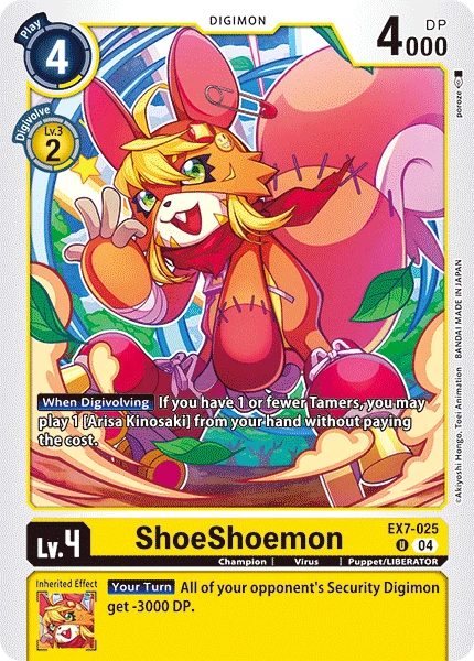 Digimon Card Game Sammelkarte EX7-025 ShoeShoemon