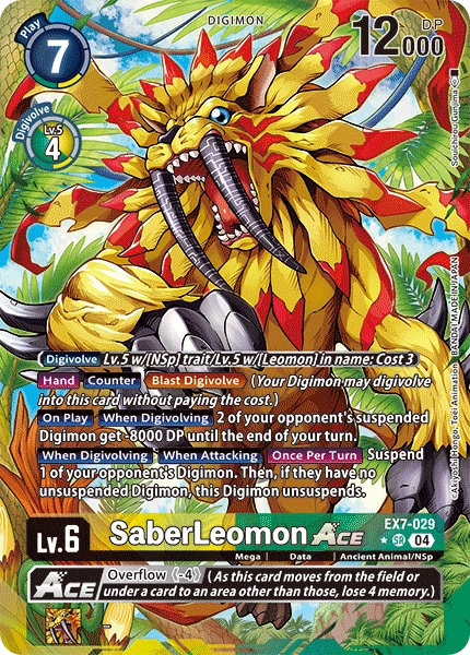 Digimon Card Game Sammelkarte EX7-029 SaberLeomon ACE alternatives Artwork 1