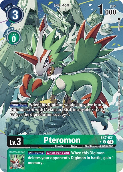 Digimon Card Game Sammelkarte EX7-031 Pteromon alternatives Artwork 1