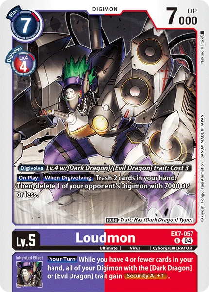 Digimon Card Game Sammelkarte EX7-057 Loudmon