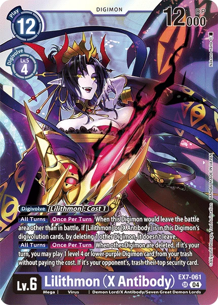 Digimon Card Game Sammelkarte EX7-061 Lilithmon (X Antibody)