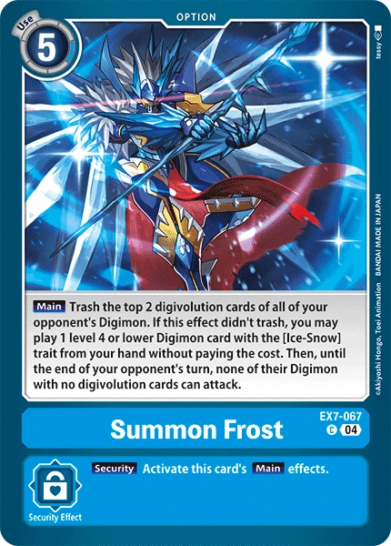 Digimon Card Game Sammelkarte EX7-067 Summon Frost