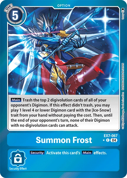 Digimon Card Game Sammelkarte EX7-067 Summon Frost alternatives Artwork 1