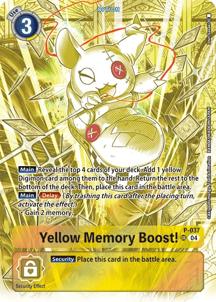 Digimon Card Game Sammelkarte P-037 Yellow Memory Boost! alternatives Artwork 3