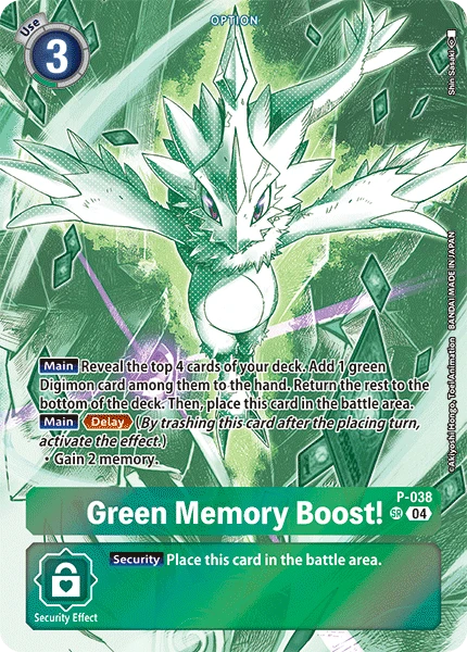 Digimon Card Game Sammelkarte P-038 Green Memory Boost! alternatives Artwork 3