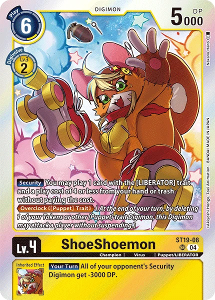 Digimon Card Game Sammelkarte ST19-08 ShoeShoemon