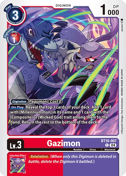 Digimon Card Game Sammelkarte BT18-007 Gazimon