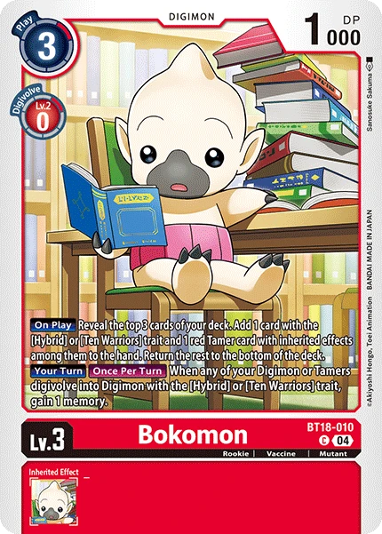 Digimon Card Game Sammelkarte BT18-010 Bokomon