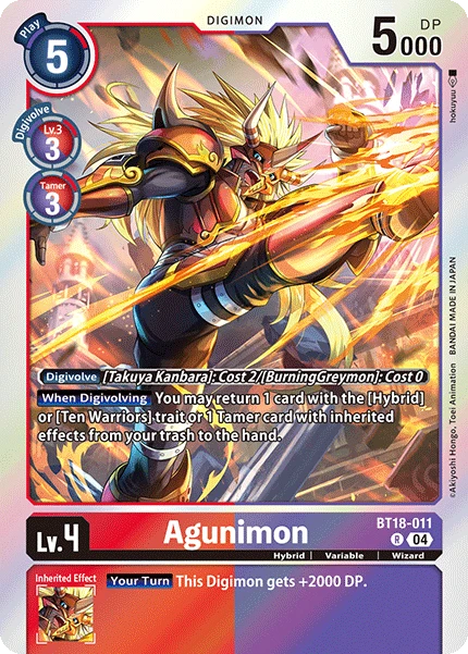 Digimon Card Game Sammelkarte BT18-011 Agunimon