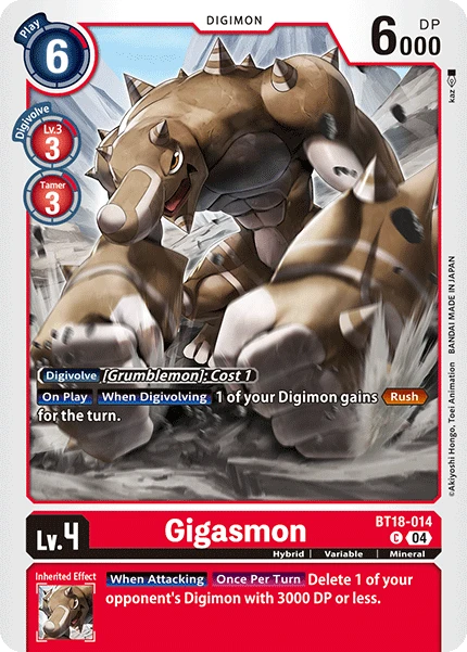 Digimon Card Game Sammelkarte BT18-014 Gigasmon