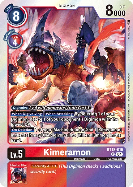 Digimon Card Game Sammelkarte BT18-015 Kimeramon