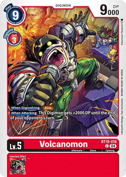 Digimon Card Game Sammelkarte BT18-016 Volcanomon