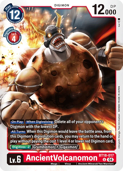 Digimon Card Game Sammelkarte BT18-017 AncientVolcanomon