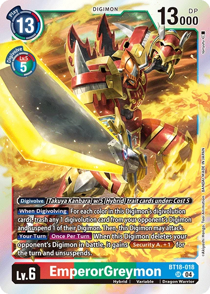 Digimon Card Game Sammelkarte BT18-018 EmperorGreymon