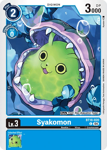 Digimon Card Game Sammelkarte BT18-020 Syakomon