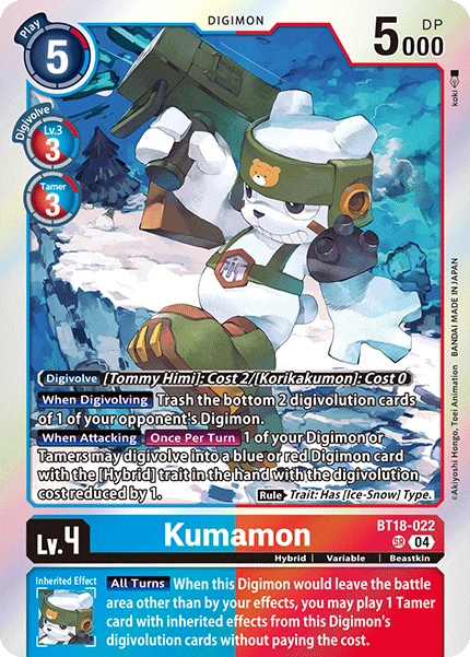 Digimon Card Game Sammelkarte BT18-022 Kumamon