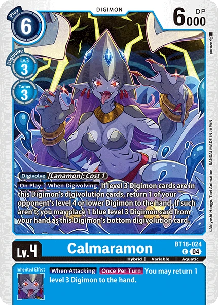 Digimon Card Game Sammelkarte BT18-024 Calmaramon