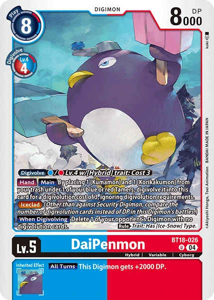 Digimon Card Game Sammelkarte BT18-026 DaiPenmon