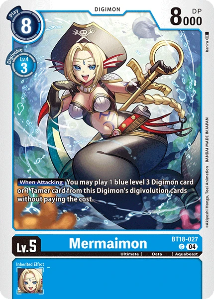 Digimon Card Game Sammelkarte BT18-027 Mermaimon