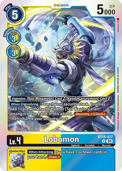 Digimon Card Game Sammelkarte BT18-037 Lobomon