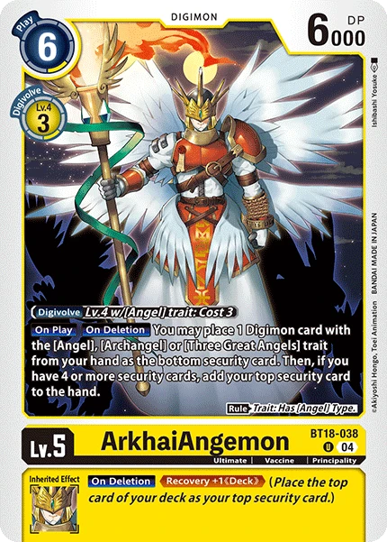 Digimon Card Game Sammelkarte BT18-038 ArkhaiAngemon