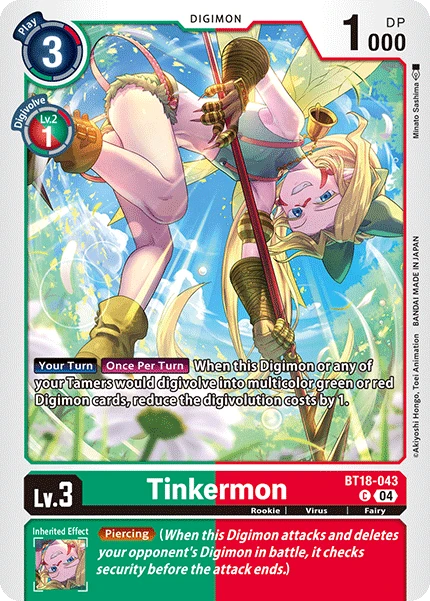 Digimon Card Game Sammelkarte BT18-043 Tinkermon