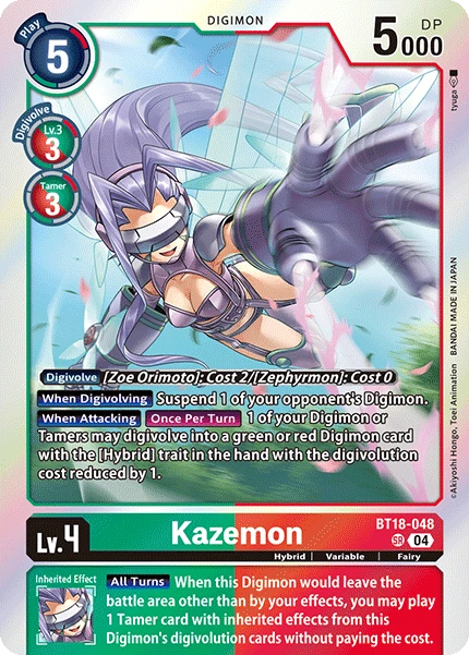 Digimon Card Game Sammelkarte BT18-048 Kazemon