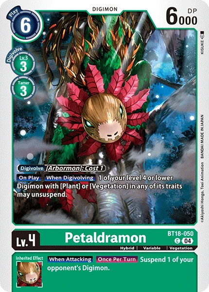 Digimon Card Game Sammelkarte BT18-050 Petaldramon