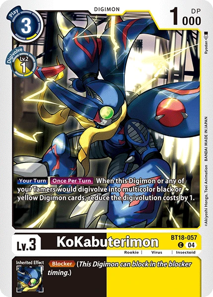 Digimon Card Game Sammelkarte BT18-057 KoKabuterimon