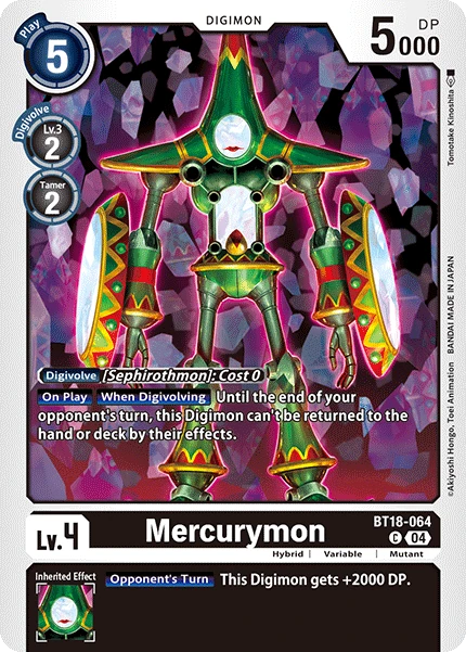 Digimon Card Game Sammelkarte BT18-064 Mercurymon