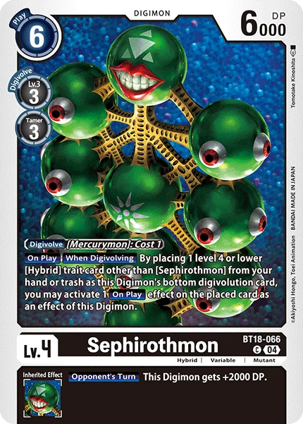 Digimon Card Game Sammelkarte BT18-066 Sephirothmon