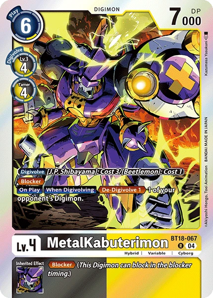 Digimon Card Game Sammelkarte BT18-067 MetalKabuterimon