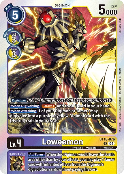 Digimon Card Game Sammelkarte BT18-076 Loweemon