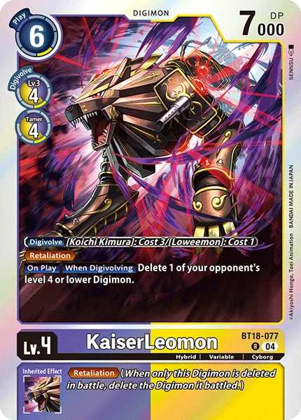 Digimon Card Game Sammelkarte BT18-077 KaiserLeomon