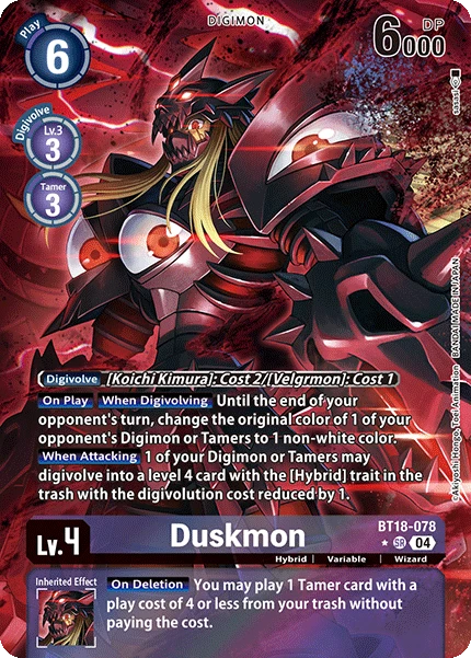 Digimon Card Game Sammelkarte BT18-078 Duskmon alternatives Artwork 1