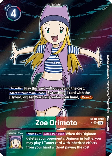 Digimon Card Game Sammelkarte BT18-090 Zoe Orimoto alternatives Artwork 1