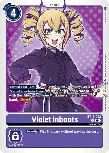 Digimon Card Game Sammelkarte BT18-093 Violet Inboots