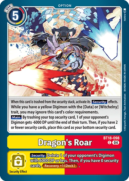 Digimon Card Game Sammelkarte BT18-098 Dragon's Roar