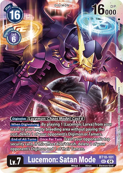 Digimon Card Game Sammelkarte BT18-101 Lucemon: Satan Mode