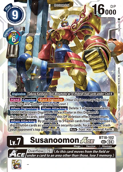 Digimon Card Game Sammelkarte BT18-102 Susanoomon ACE