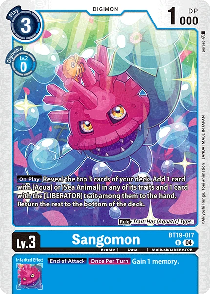 Digimon Card Game Sammelkarte BT19-017 Sangomon