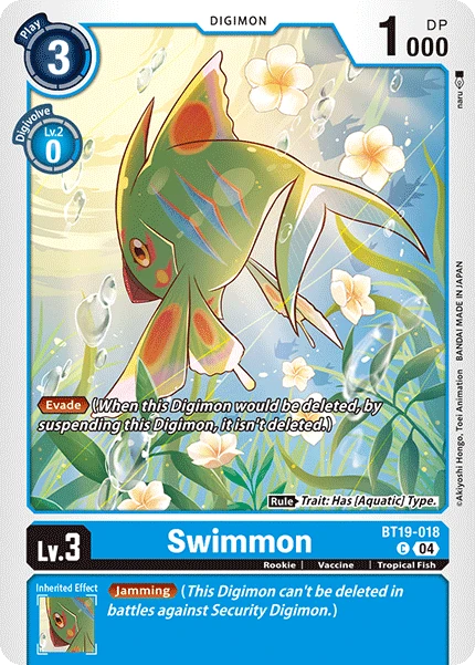 Digimon Card Game Sammelkarte BT19-018 Swimmon