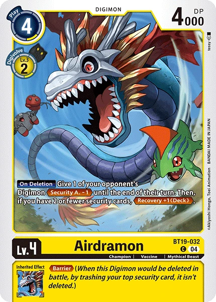 Digimon Card Game Sammelkarte BT19-032 Airdramon