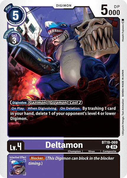 Digimon Card Game Sammelkarte BT19-069 Deltamon