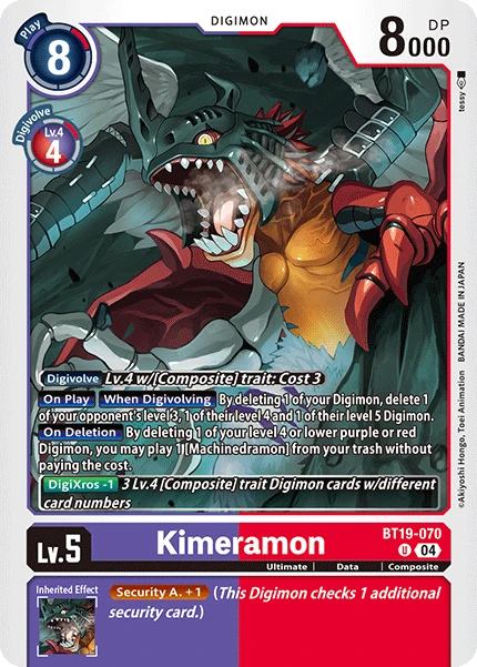 Digimon Card Game Sammelkarte BT19-070 Kimeramon